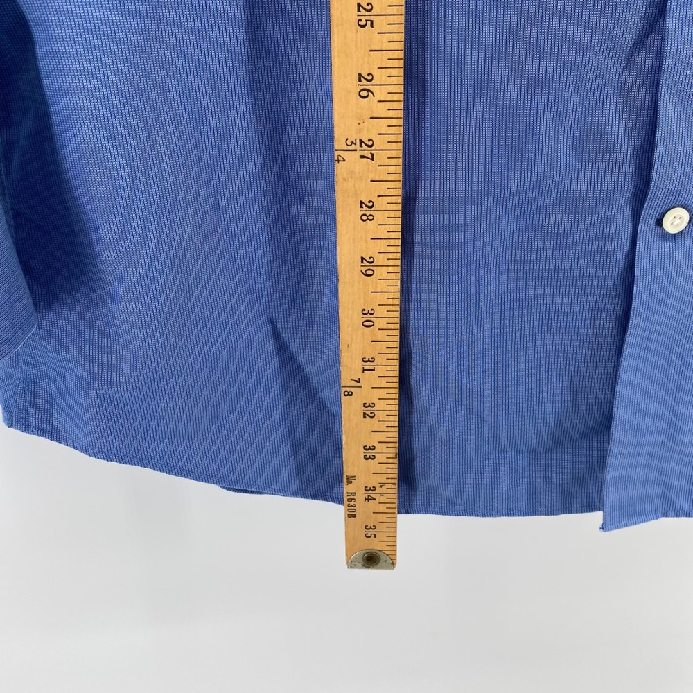 Banana Republic Mens XXL Tall Non-Iron Tailored Slim Fit Blue Micro Check Shirt - Picture 7 of 7